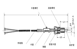 昆仑中大注塑机压簧热电偶温度传感器带有软性延长导线