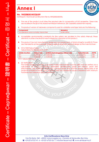 SIL3国际安全认证1N220830-BKZQU59